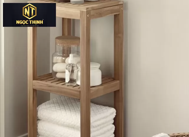 KỆ ĐỰNG ĐỒ SPA / NAILS BẰNG GỖ TIỆN DỤNG - KSP04